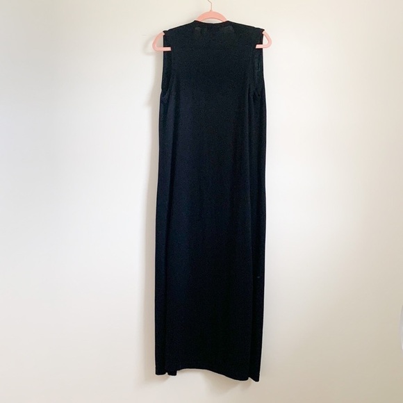 Theory Torina Black Long Sleeveless Merino Wool Duster Cardigan Sweater Sm - Picture 11 of 13